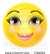 Vector Illustration of Happy Lady Emoji Emoticon Icon Mascot by AtStockIllustration