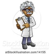 Vector Illustration of Happy Male Scientist or Doctor Holding a Clip Board by AtStockIllustration