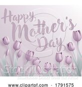 Vector Illustration of Happy Mothers Day Paper Craft Tulips Design by AtStockIllustration