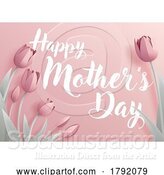 Vector Illustration of Happy Mothers Day Paper Craft Tulips Design by AtStockIllustration