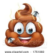 Vector Illustration of Happy Poop Poo Emoticon Poomoji Emoji Icon by AtStockIllustration