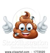 Vector Illustration of Happy Poop Poo Emoticon Poomoji Emoji Icon by AtStockIllustration