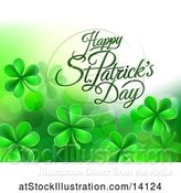 Vector Illustration of Happy St Patricks Day Greeting with Shamrocks by AtStockIllustration