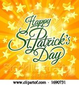 Vector Illustration of Happy St Patricks Day Greeting with Stars by AtStockIllustration