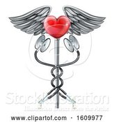 Vector Illustration of Heart Caduceus Stethoscope Medical Icon Concept by AtStockIllustration