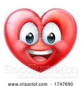 Vector Illustration of Heart Emoticon Happy Mascot Character by AtStockIllustration