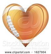 Vector Illustration of Heart Shape American Football Ball by AtStockIllustration