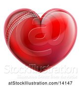 Vector Illustration of Heart Shaped Cricket Ball by AtStockIllustration