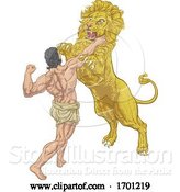 Vector Illustration of Hercules Fighting the Nemean Lion by AtStockIllustration