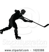 Vector Illustration of Hockey Sports Player Silhouettes by AtStockIllustration