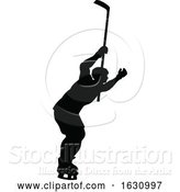 Vector Illustration of Hockey Sports Player Silhouettes by AtStockIllustration