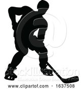 Vector Illustration of Hockey Sports Player Silhouettes by AtStockIllustration