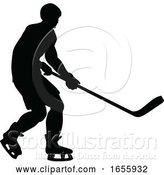 Vector Illustration of Hockey Sports Player Silhouettes by AtStockIllustration