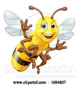 Vector Illustration of Honey Bumble Bee Bumblebee Character by AtStockIllustration
