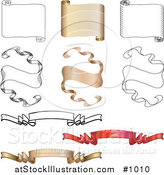 Vector Illustration of Horizontal Scrolls and Banners Collection by AtStockIllustration