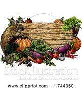 Vector Illustration of Horn of Plenty Garden Vegetable Fresh Produce Sign by AtStockIllustration