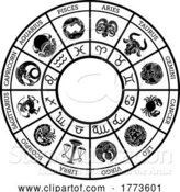 Vector Illustration of Horoscope Zodiac Astrology Star Signs Symbols Set by AtStockIllustration