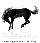 Vector Illustration of Horse Animal Silhouette, on a White Background by AtStockIllustration