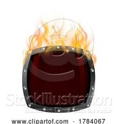 Vector Illustration of Hot Fiery Shield with Fire Flame Flames Concept by AtStockIllustration