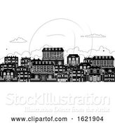 Vector Illustration of Houses Victorian Georgian Silhouettes Row Street by AtStockIllustration