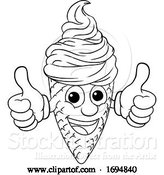 Vector Illustration of Ice Cream Cone Character Mascot Thumbs up by AtStockIllustration