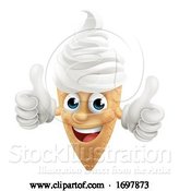 Vector Illustration of Ice Cream Cone Character Mascot Thumbs up by AtStockIllustration