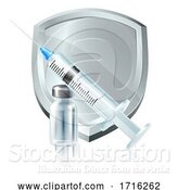 Vector Illustration of Immunization Vaccination Syringe Injection Shield by AtStockIllustration