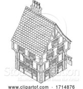 Vector Illustration of Inn Pub Public House Isometric Vintage Map Icon by AtStockIllustration