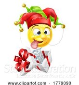 Vector Illustration of Jack in the Box Jester Fool Emoticon Icon by AtStockIllustration