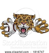 Vector Illustration of Jaguar Leopard Cheetah Panther Baseball Mascot by AtStockIllustration