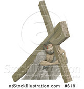 Vector Illustration of Jesus Carrying the Cross by AtStockIllustration