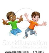 Vector Illustration of Jumping Boys Children Children by AtStockIllustration