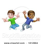 Vector Illustration of Jumping Boys Children Children by AtStockIllustration