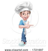 Vector Illustration of Kid Boy Chef Cook Baker Child Sign by AtStockIllustration