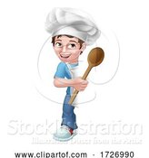 Vector Illustration of Kid Boy Chef Cook Baker Child Sign by AtStockIllustration