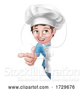 Vector Illustration of Kid Boy Chef Cook Baker Child Sign by AtStockIllustration