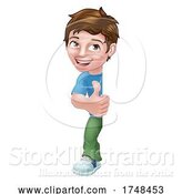 Vector Illustration of Kid Boy Child Thumbs up Sign by AtStockIllustration