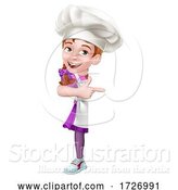 Vector Illustration of Kid Girl Chef Cook Baker Child Sign by AtStockIllustration