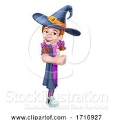 Vector Illustration of Kid Girl Child Halloween Witch Sign by AtStockIllustration