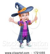 Vector Illustration of Kid Girl Child in Witch Halloween Costume by AtStockIllustration