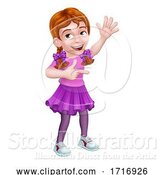 Vector Illustration of Kid Girl Child Pointing by AtStockIllustration