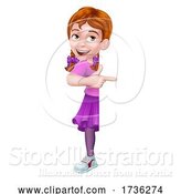 Vector Illustration of Kid Girl Child Pointing Sign by AtStockIllustration