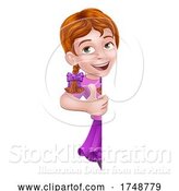 Vector Illustration of Kid Girl Child Thumbs up Sign by AtStockIllustration