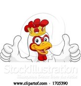 Vector Illustration of King Chicken Rooster Cockerel Bird Crown by AtStockIllustration