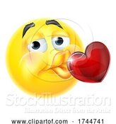 Vector Illustration of Kissing Heart Emoticon Emoji Icon Face by AtStockIllustration