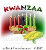 Vector Illustration of Kwanzaa Candles with Corn and Text by AtStockIllustration