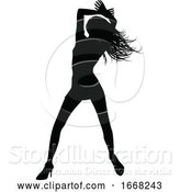 Vector Illustration of Lady Dancing Person Silhouette by AtStockIllustration