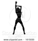 Vector Illustration of Lady Dancing Person Silhouette, on a White Background by AtStockIllustration