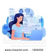 Vector Illustration of Lady Recruitment Internet Job Search by AtStockIllustration