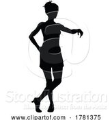 Vector Illustration of Lady Relaxed Leaning Silhouette by AtStockIllustration